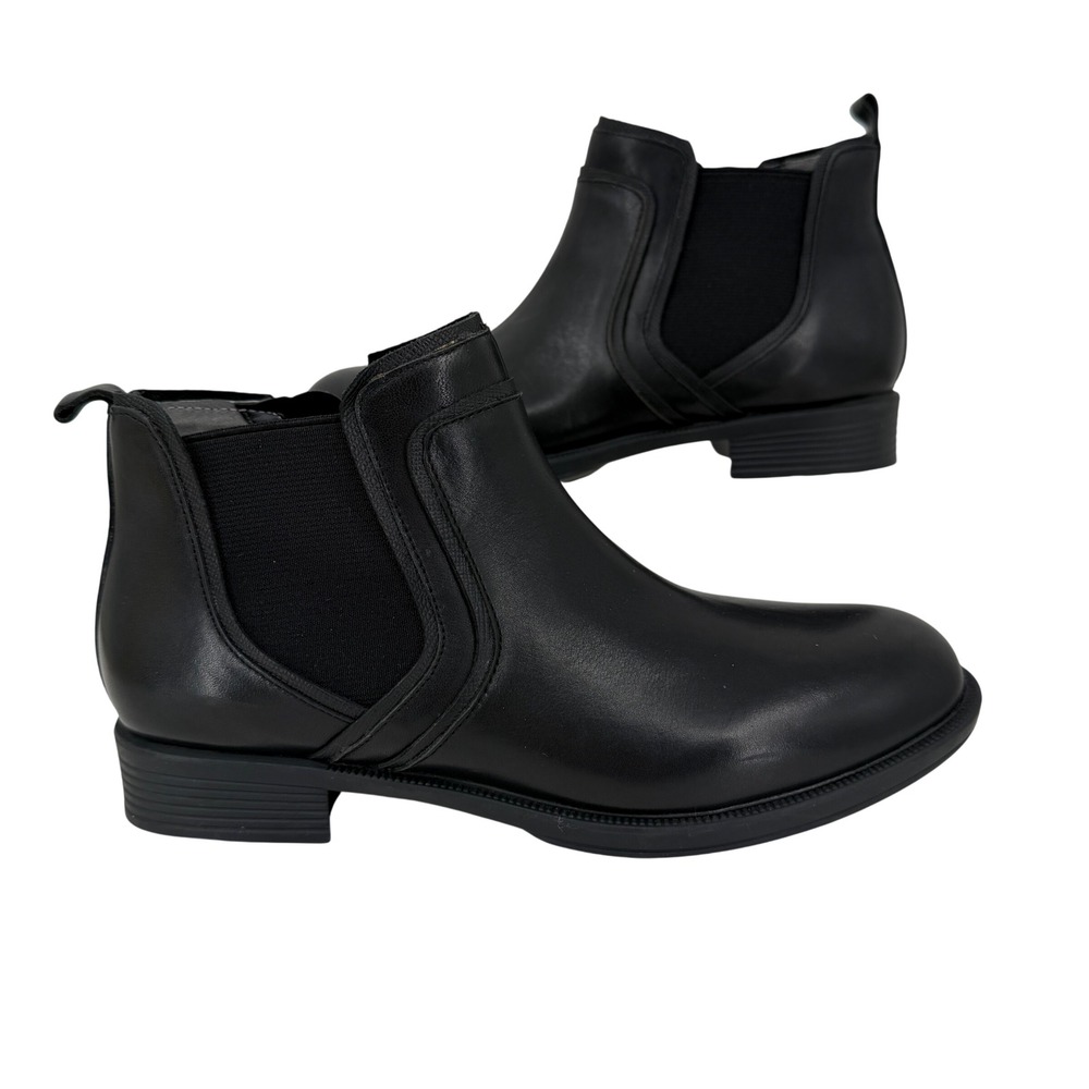 Abeo Ankle Boot Size 6 Black Leather Side Zip Comfort Bootie B.I.O.system